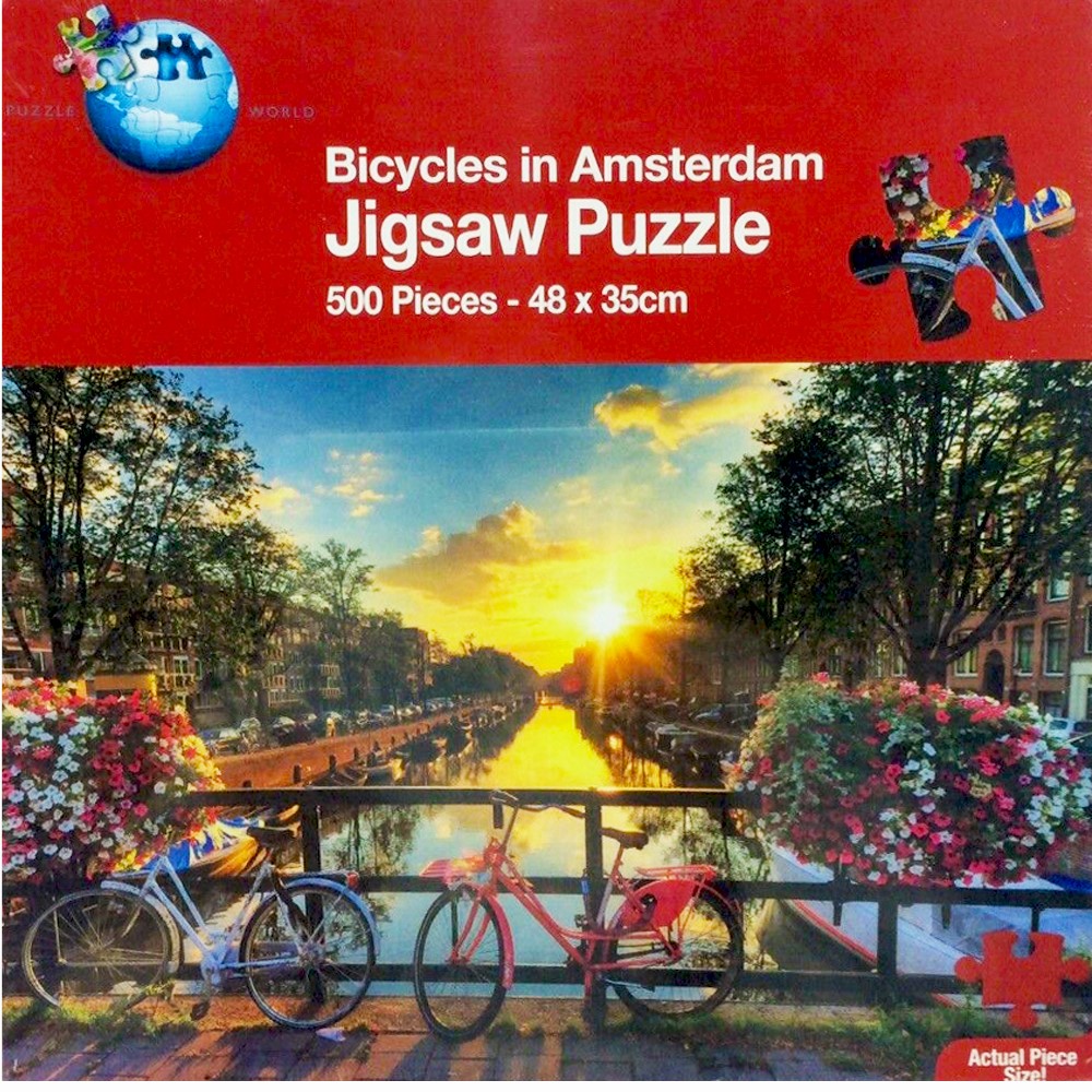 Image of Bicycles In Amsterdam 500 Piece Jigsaw Puzzle