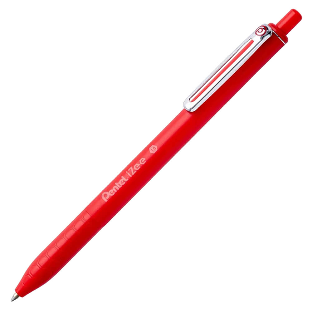 Image of Pentel Izee Retractable Ballpoint Pen: Red