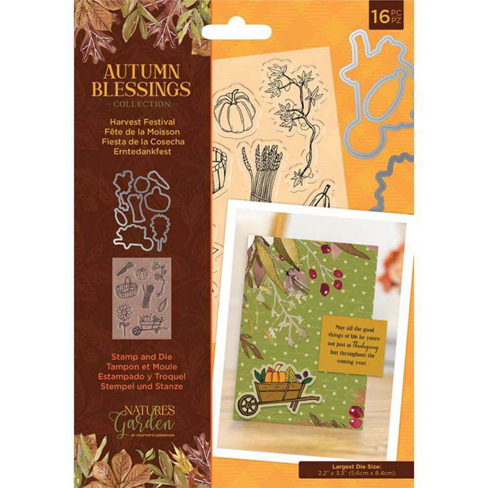 Image of Crafters Companion Natures Garden Autumn Blessings Stamp And Die: