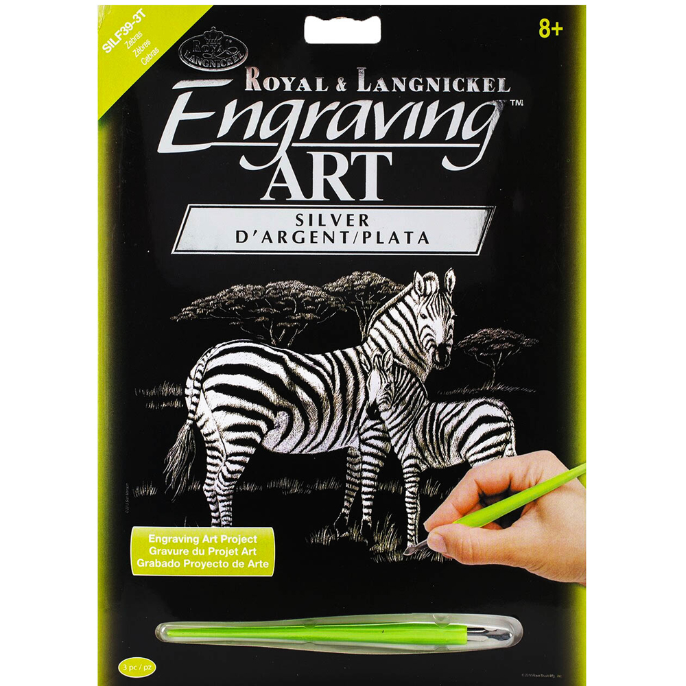 Image of A4 Engraving Art Set: Zebras