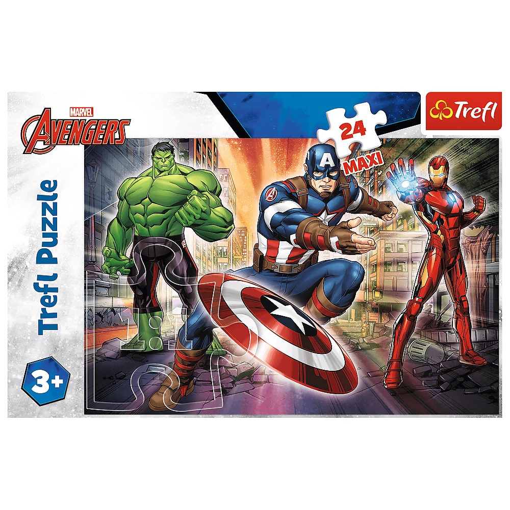 Image of Marvel In The World Of Avengers 24 Piece Maxi Jigsaw Puzzle