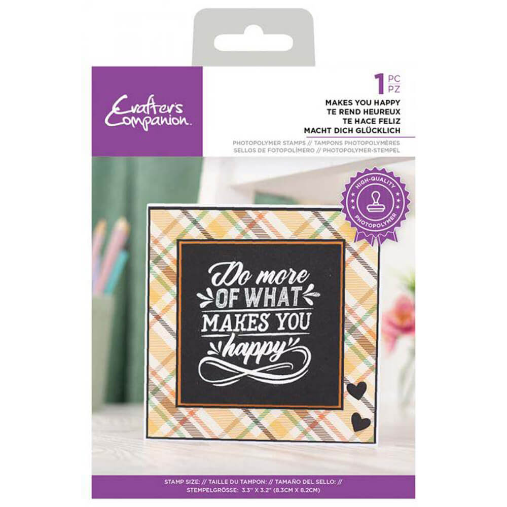 Image of Crafters Companion Do More Of What Makes You Happy Clear Stamp