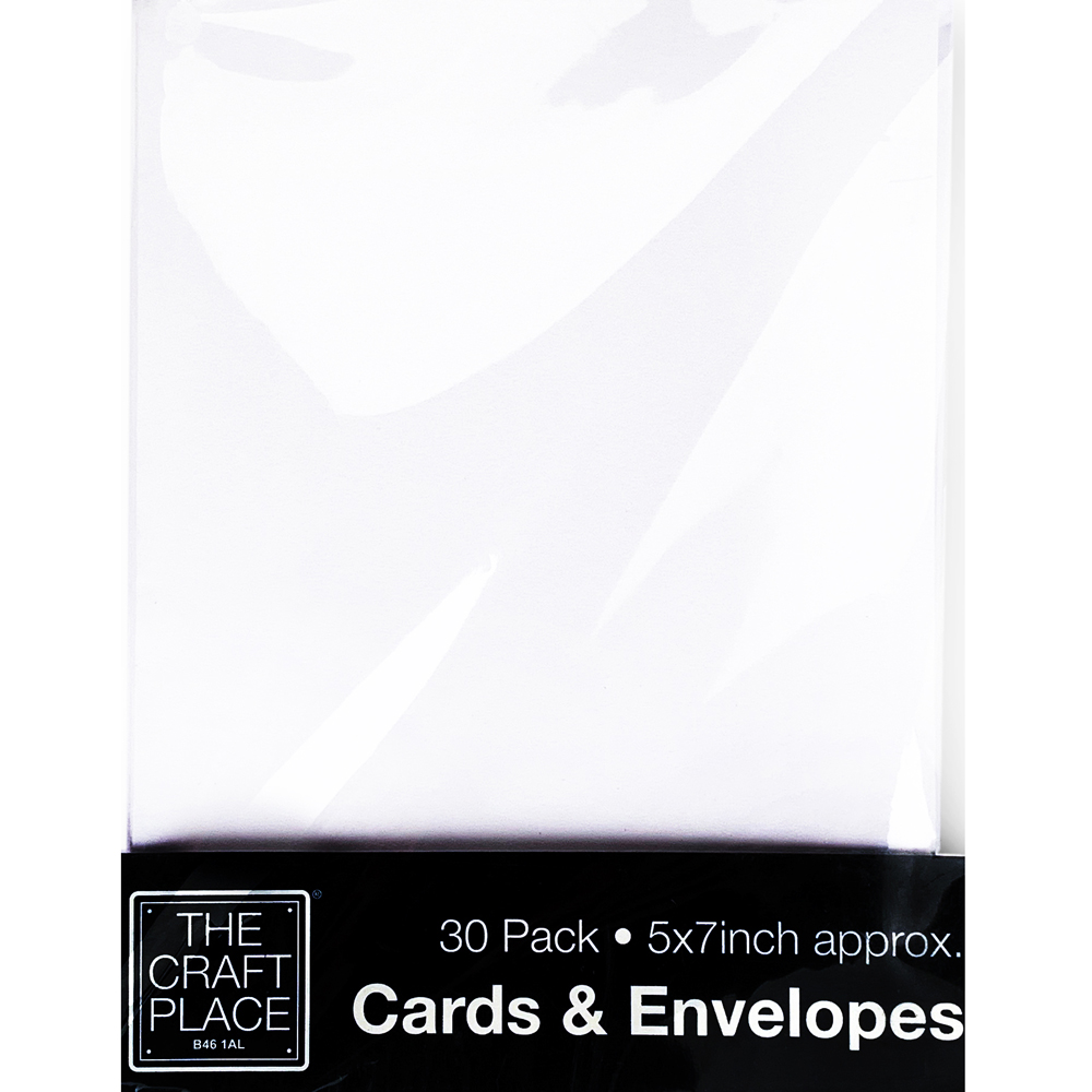 Image of 30 White Greeting Cards - 5 X 7 Inches